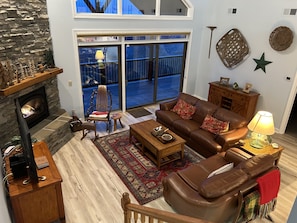 View of the living room from the loft.