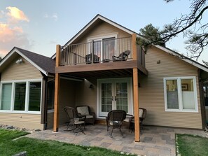 Master bedroom patio and upstairs deck offer great mountain and river views!