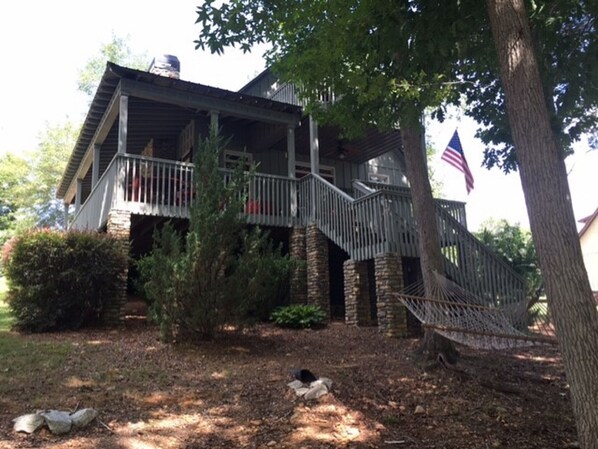 Outside of Cabin- View from the lake to the cabin