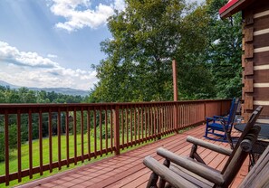 Wears Valley Pet Friendly Cabin "Builtmore Hideaway" - Front deck with mountain views