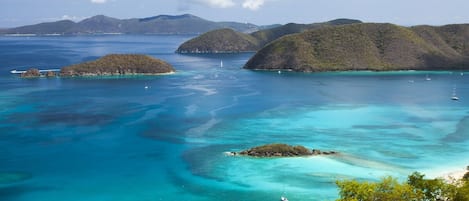 Cinnamon Bay view from home with Jost Van Dyke, Tortola and Francis Bay