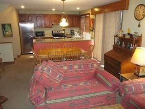 Dining rom and kitchen looking from living room