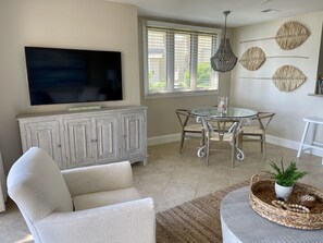 New Smart TV and Dining area.