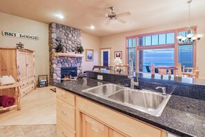 Kitchen and great room view
