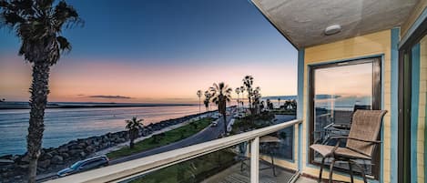 Sunset views from the living room balcony