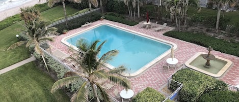 View of ocean front heated pool