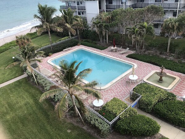 View of ocean front heated pool