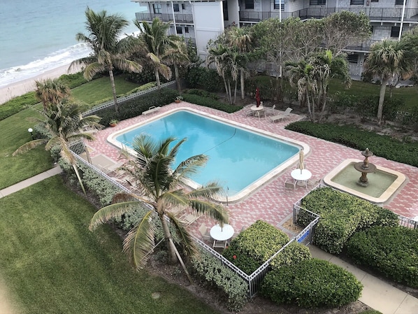 View of ocean front heated pool