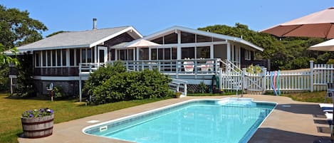 Chilmark Beach House overlooks the Heated Exercise Pool, 4' deep.