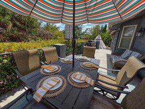 Outdoor dining area.
