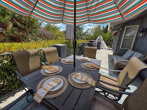 Outdoor dining area.