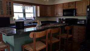 Large kitchen with raised island