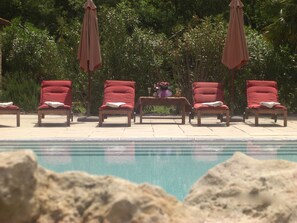 South facing terrace, very large pool