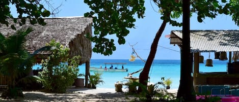 View of the beach from the house