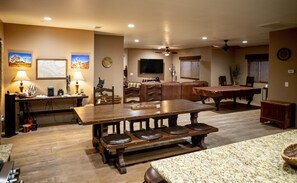 Looking from kitchen toward dining/living area.