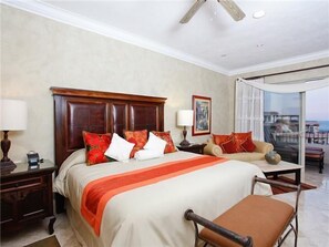 Master Bedroom with King bed and sitting area