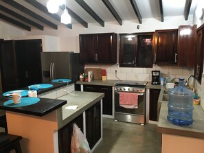 Fully stocked and modern kitchen/bar