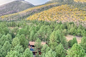 At the base of Mt. Elden with National Forest trails just out the back door