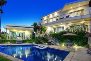 Pool and Guest House Dusk