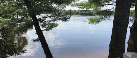 View of the lake from the condo balcony