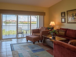 Living Room with expansive water views