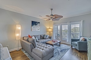 The living room was redecorated in Fall 2018