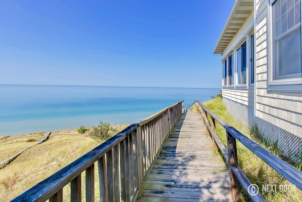 Walkway down to the private beach