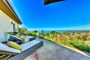 Taking in the views from the back deck