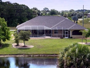 Picture of the backyard with the canal