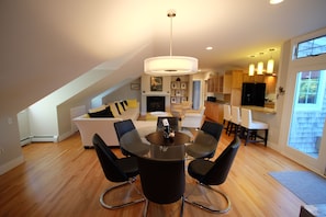 Dining room, breakfast bar and living room