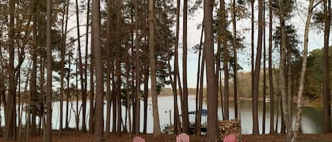 Lake views and large fire pit