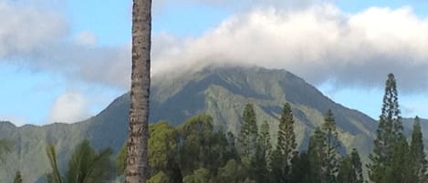 Check out the emerald mountain top from our huge covered Lanai