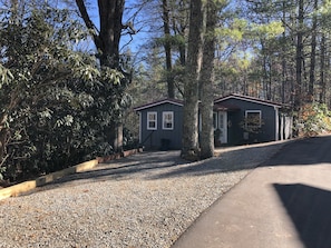 New driveway, holds two cares comfortably. 