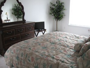 Bedroom 2 with view of waterway from window