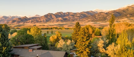 Cherry Creek Guest House with the Bridger Range of the Rocky Mountains