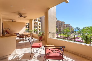 Expansive terrace with beautiful views