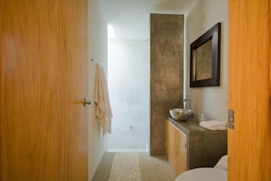 Spa Bathroom with Oversized Soaking Tub & Rain Showerhead