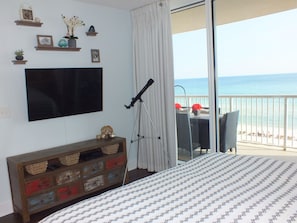 Fun decor, new dresser, new Vizio Smart TV,  & more in the oceanfront Master!