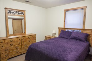 Identical bedroom on first and second floors.