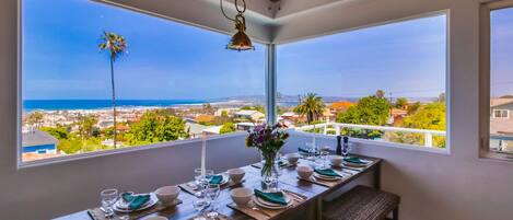 Dining Room with Ocean Views Forever, Seats 10 comfortably