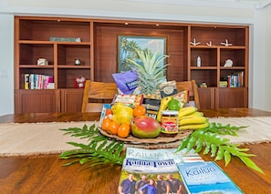 A welcome basket and local map for your arrival