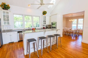 The large, separate dining room is located off the kitchen.