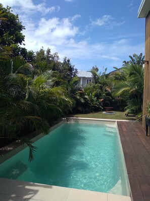 pool with Fire Pit Area