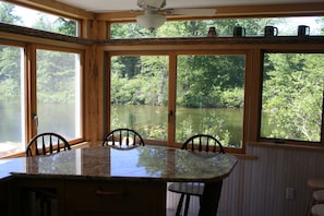 Enjoy the panoramic view of  Lovewell river, wildlife enjoying morning coffee.