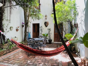 Details open Spanish Colonial Patio (view from kitchen)