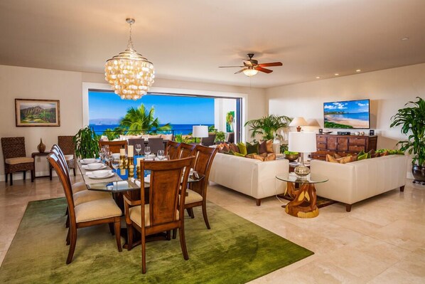 Ocean View Great Room with Indoor Dining for Eight