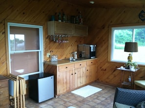 Wet bar in sunroom