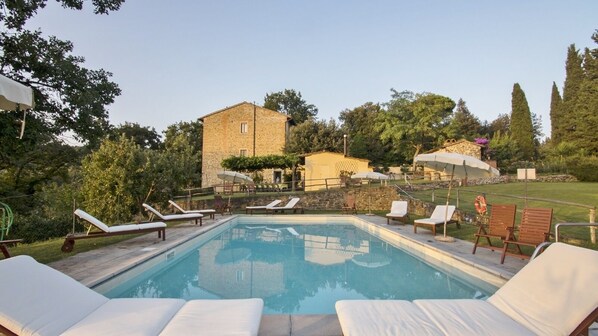 The farmhouse from the pool.