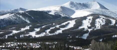 Town, ski slopes as seen from our balcony (real pic, not a post card)