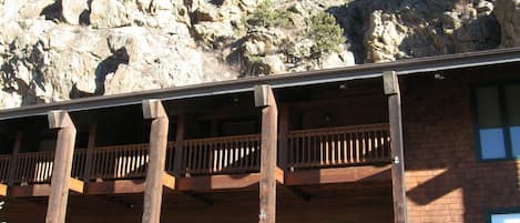 Premier location in downtown Estes Park, unit on two floors, large balcony